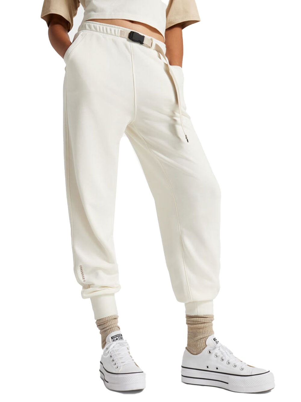 Pantalone Tuta Converse Wordmark da Donna - Beige