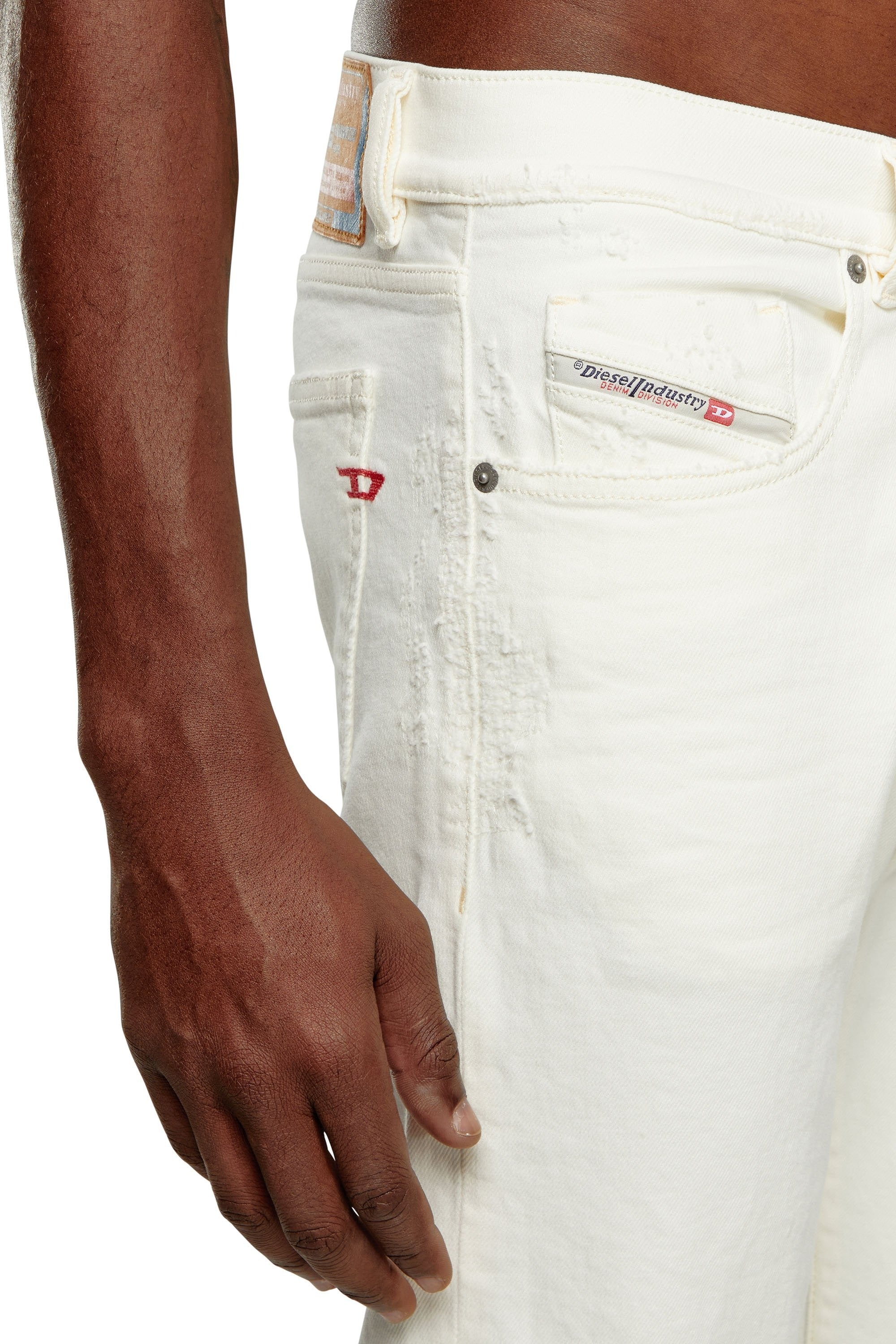 Jeans Slim Diesel D-Strukt da Uomo - Bianco