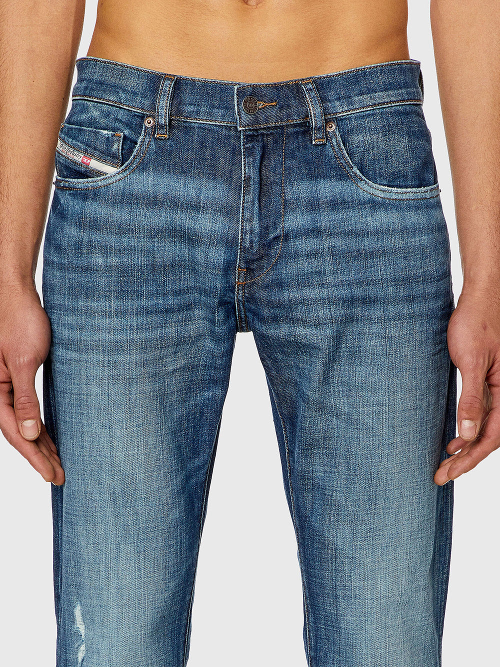 Jeans Slim Diesel D-Strukt da Uomo - Denim