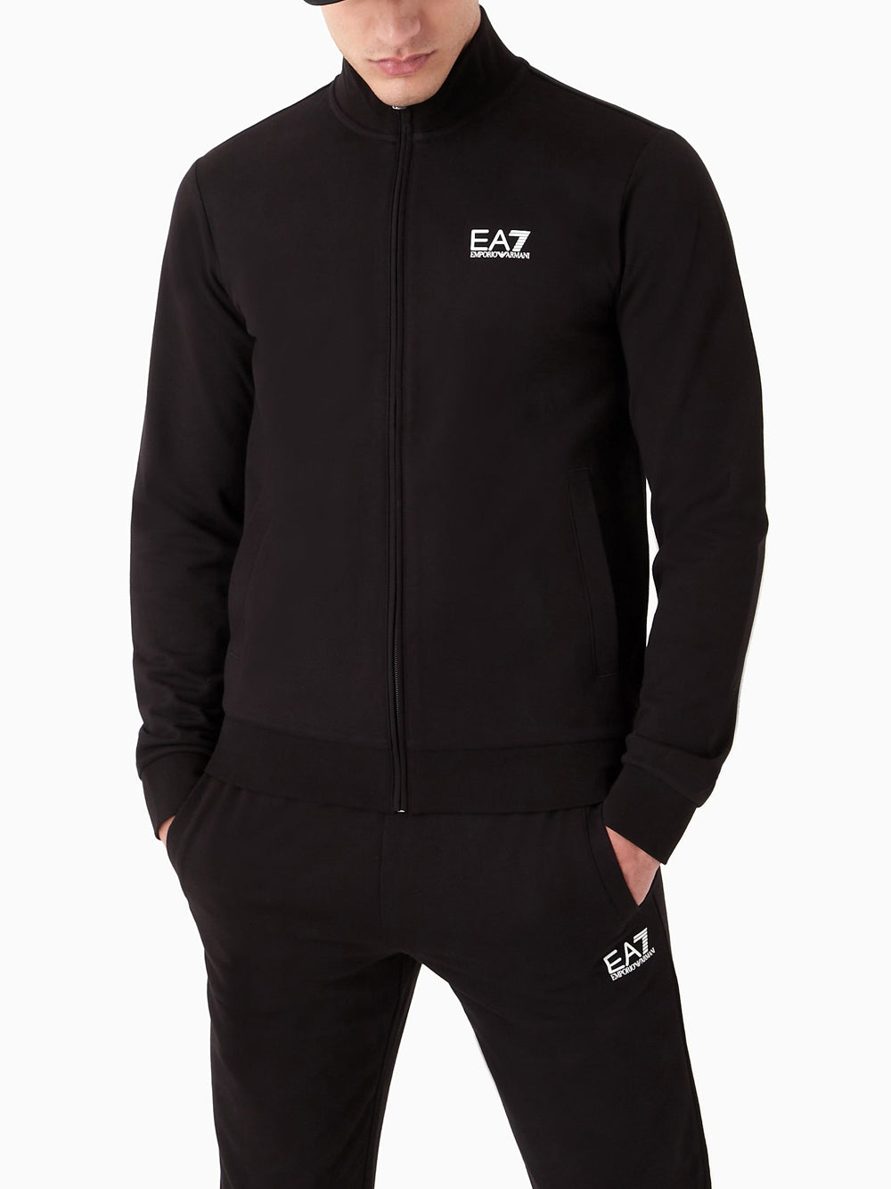 Felpa Zip Ea7 da Uomo - Nero