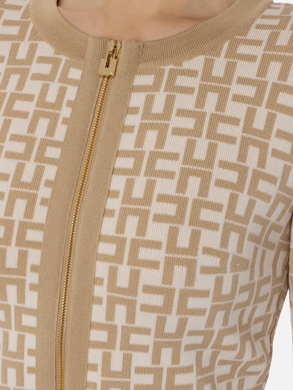 Cardigan Elisabetta Franchi Tricot da Donna - Sabbia Beige