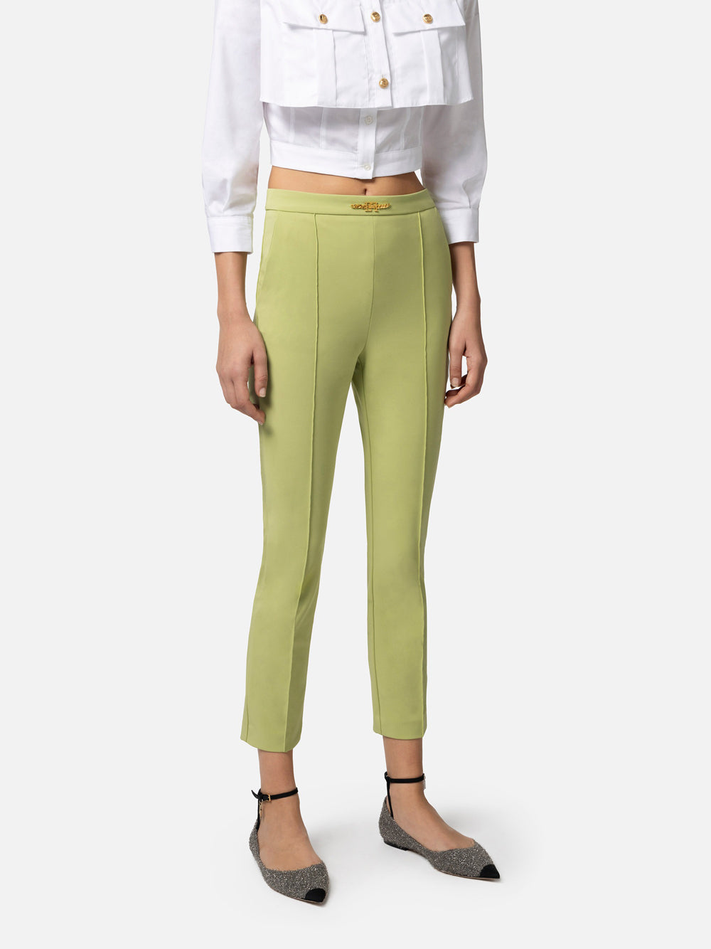 Pantalone Chino Elisabetta Franchi da Donna - Pistacchio Verde