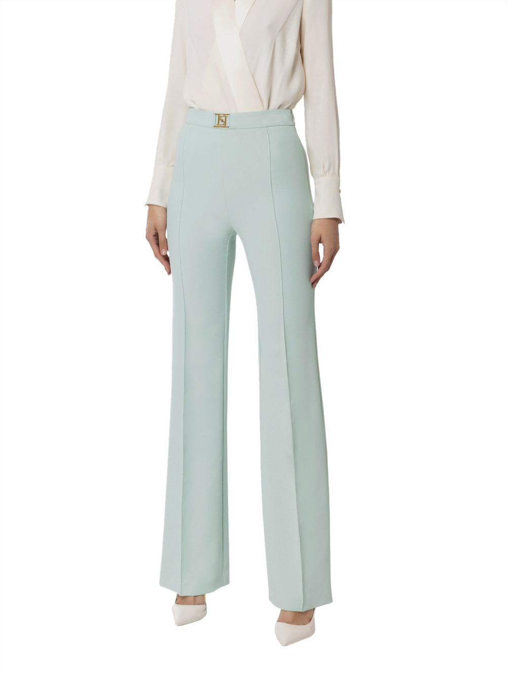 Pantalone Palazzo Elisabetta Franchi da Donna - Acqua Celeste