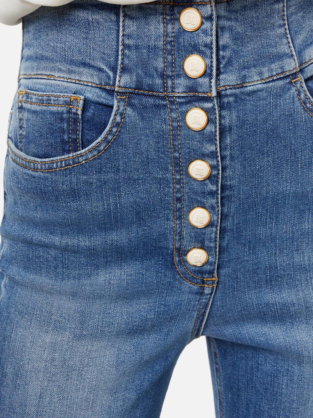 Jeans a Zampa Elisabetta Franchi da Donna - Denim