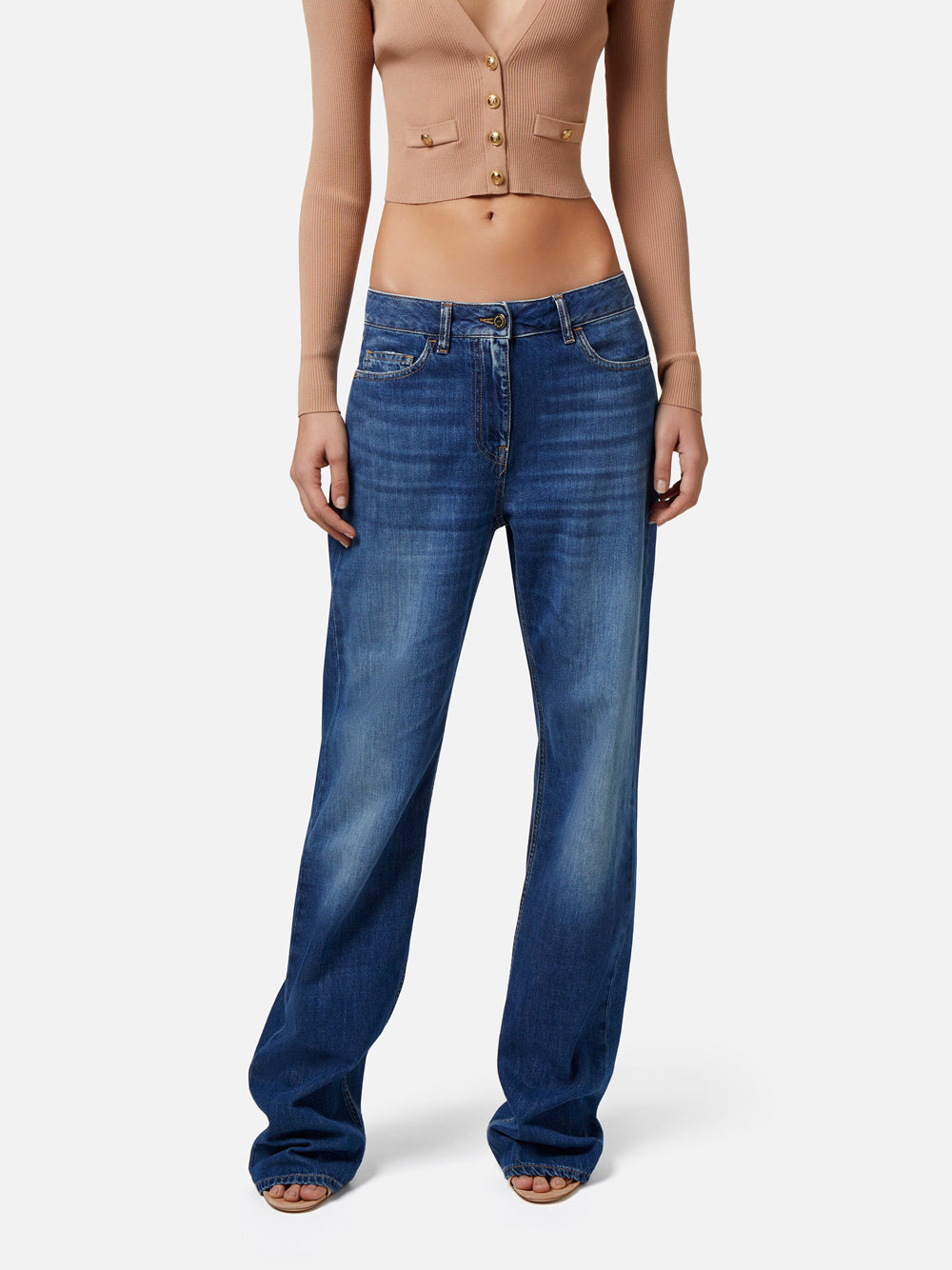 Jeans Wide Elisabetta Franchi da Donna - Denim