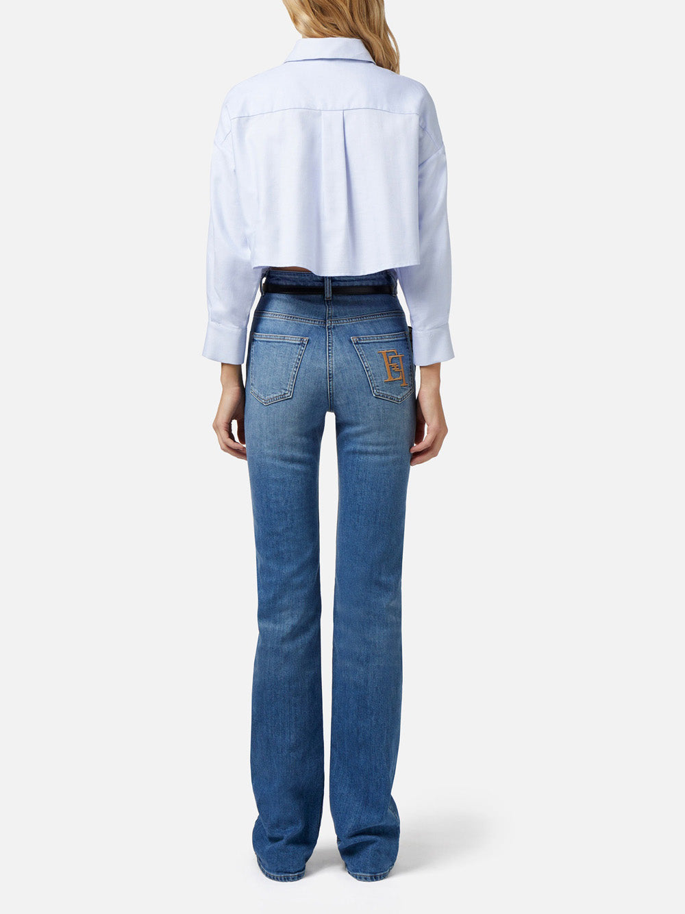 Jeans a Zampa Elisabetta Franchi da Donna - Denim