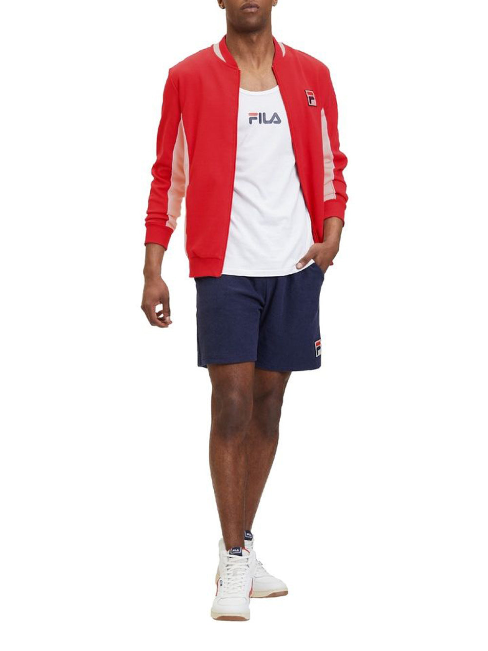 Felpa Zip Fila da Uomo - Rosso