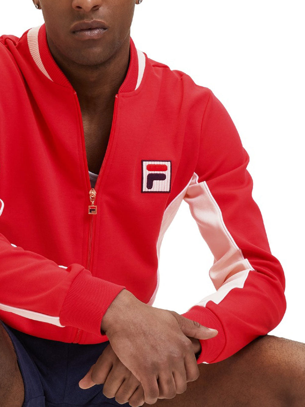 Felpa Zip Fila da Uomo - Rosso