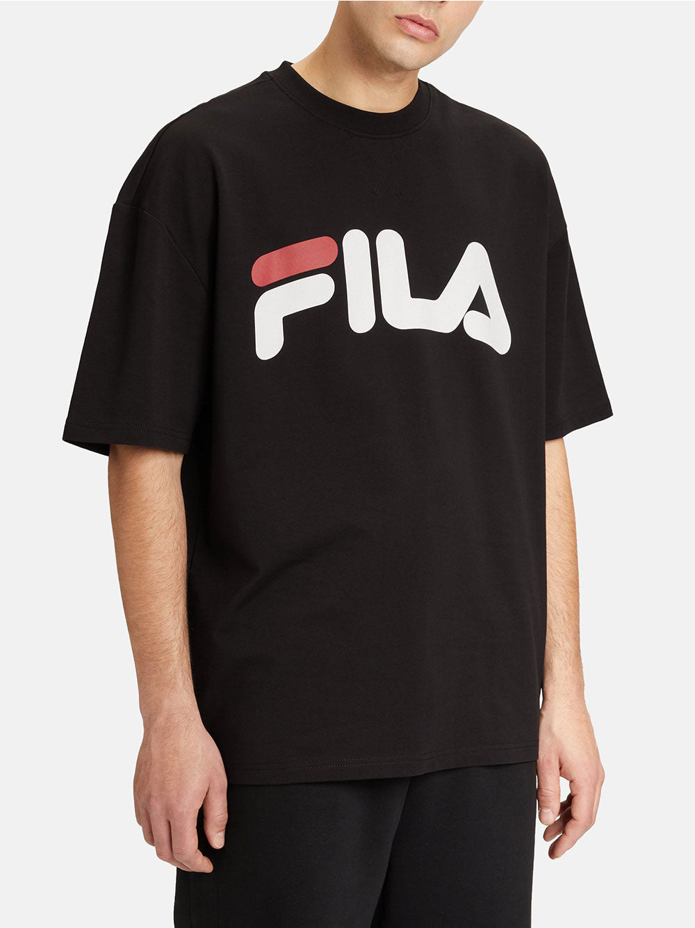 T-shirt Fila Lowell Oversized da Uomo - Nero