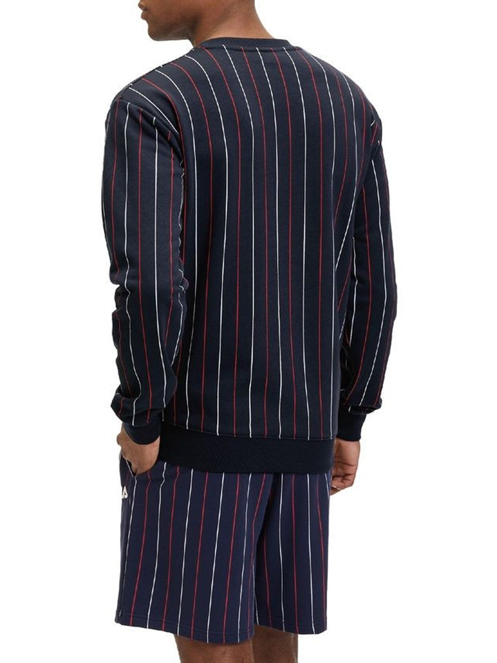 Felpa Fila Lobito Pinstriped da Uomo - Blu