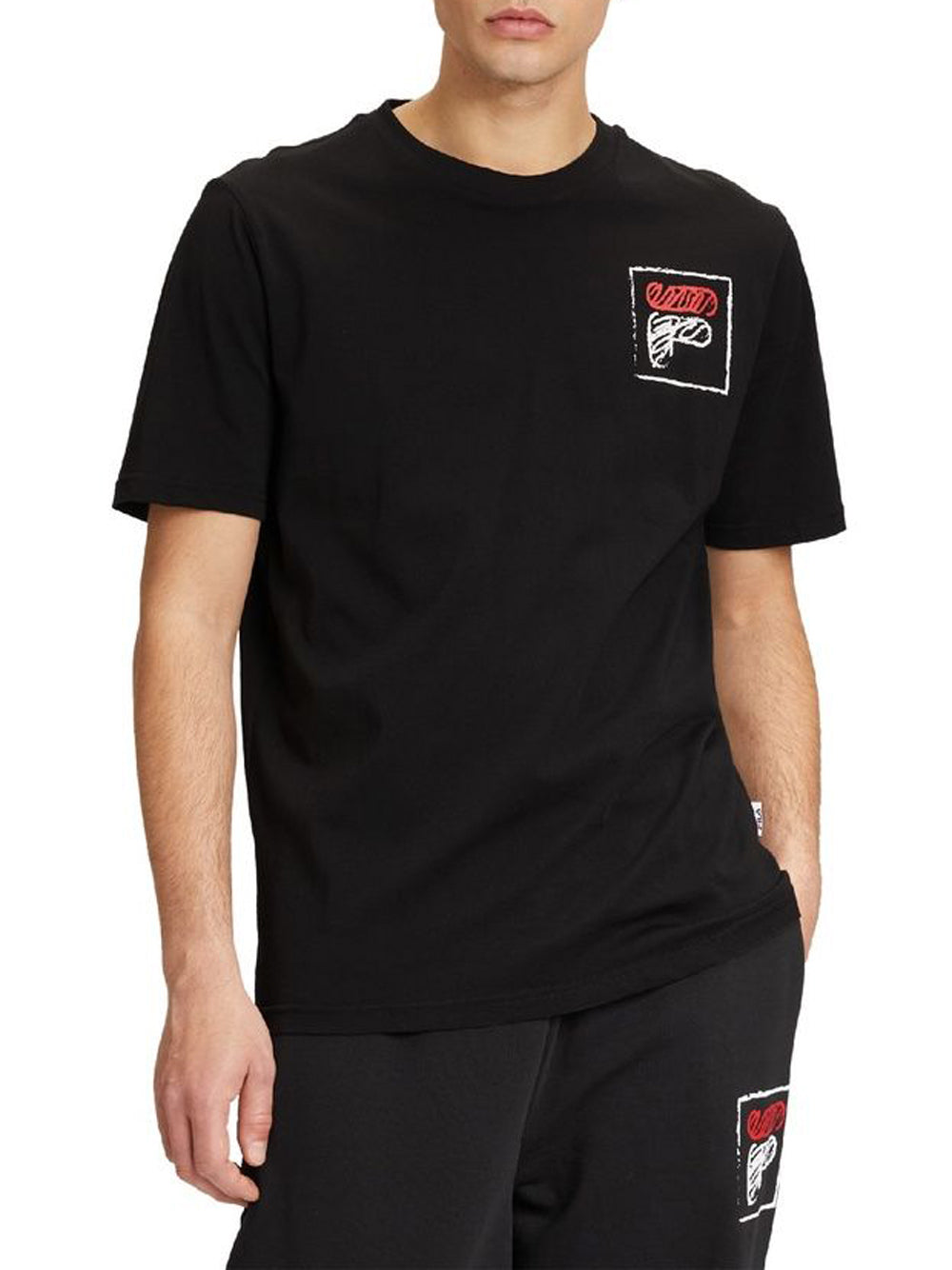 T-shirt Fila Luton Graphic da Uomo - Nero