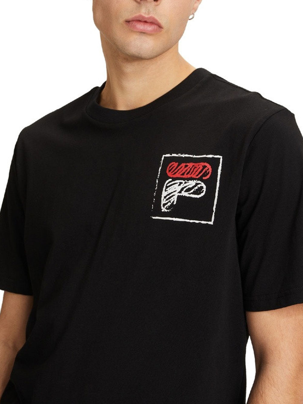 T-shirt Fila Luton Graphic da Uomo - Nero