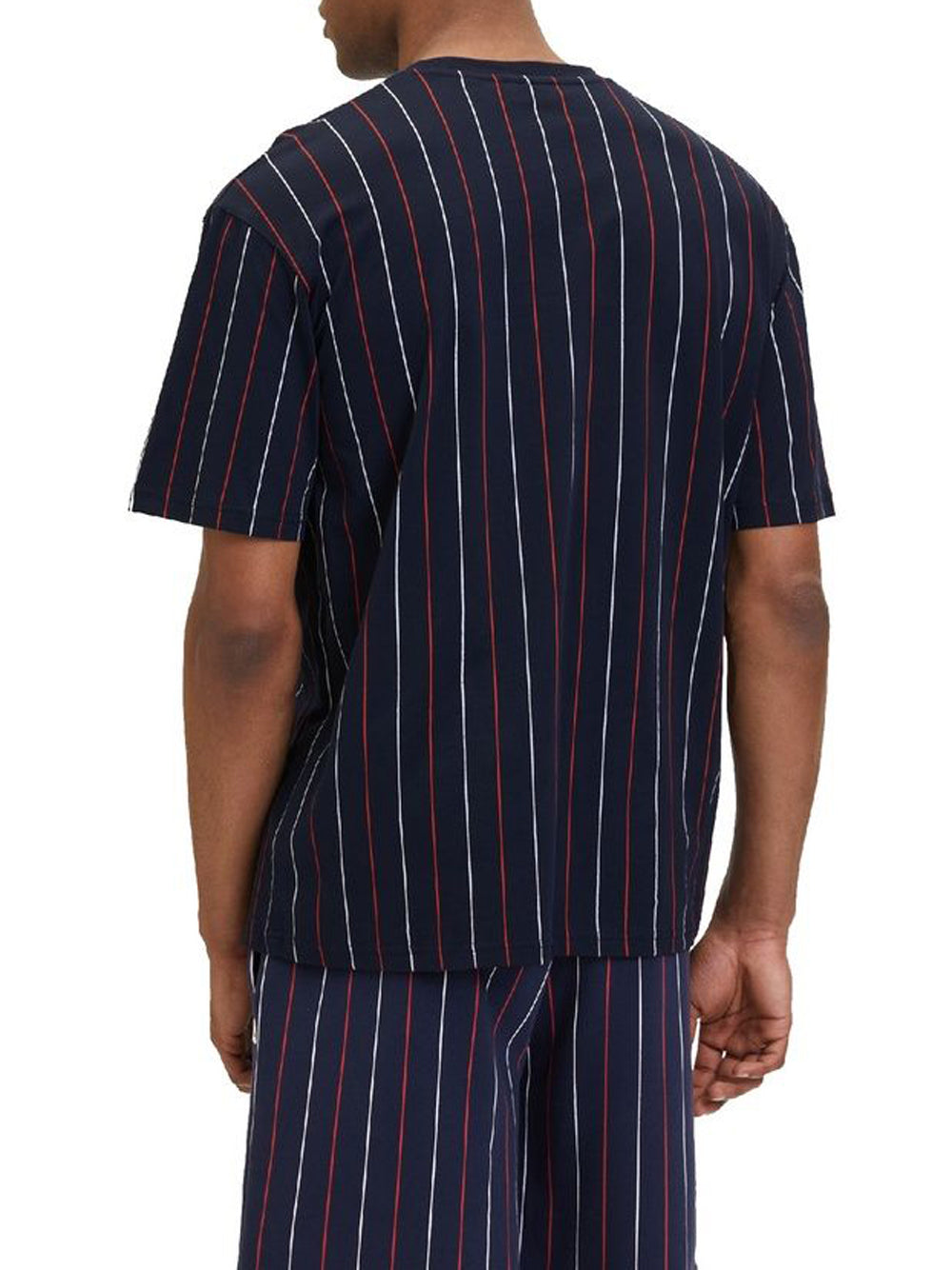 T-shirt Fila Lobito Pinstriped da Uomo - Blu