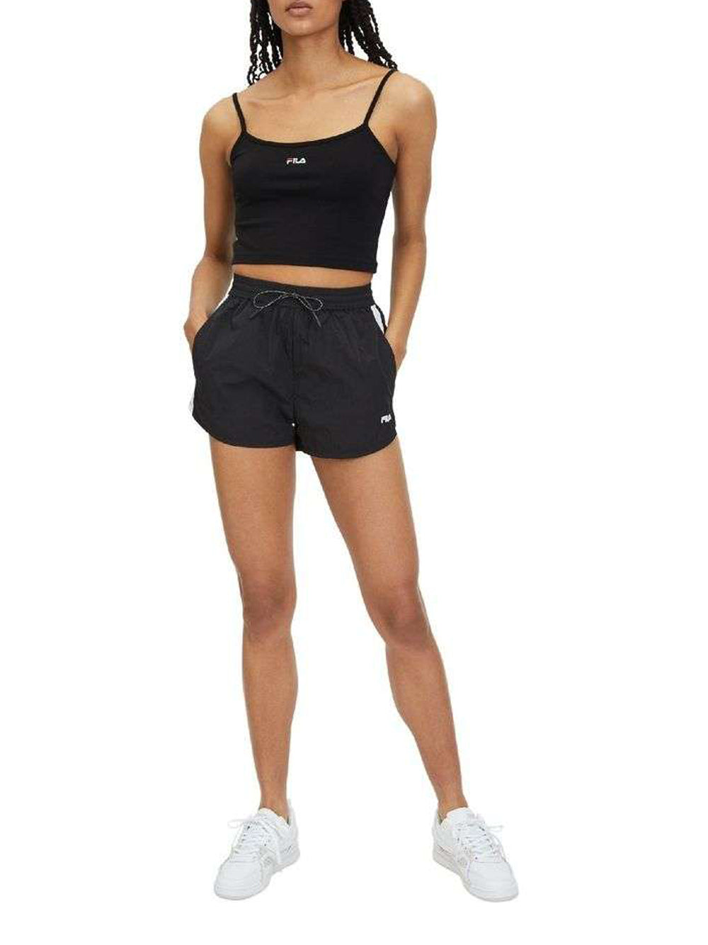 Top Fila Loni Cropped da Donna - Nero