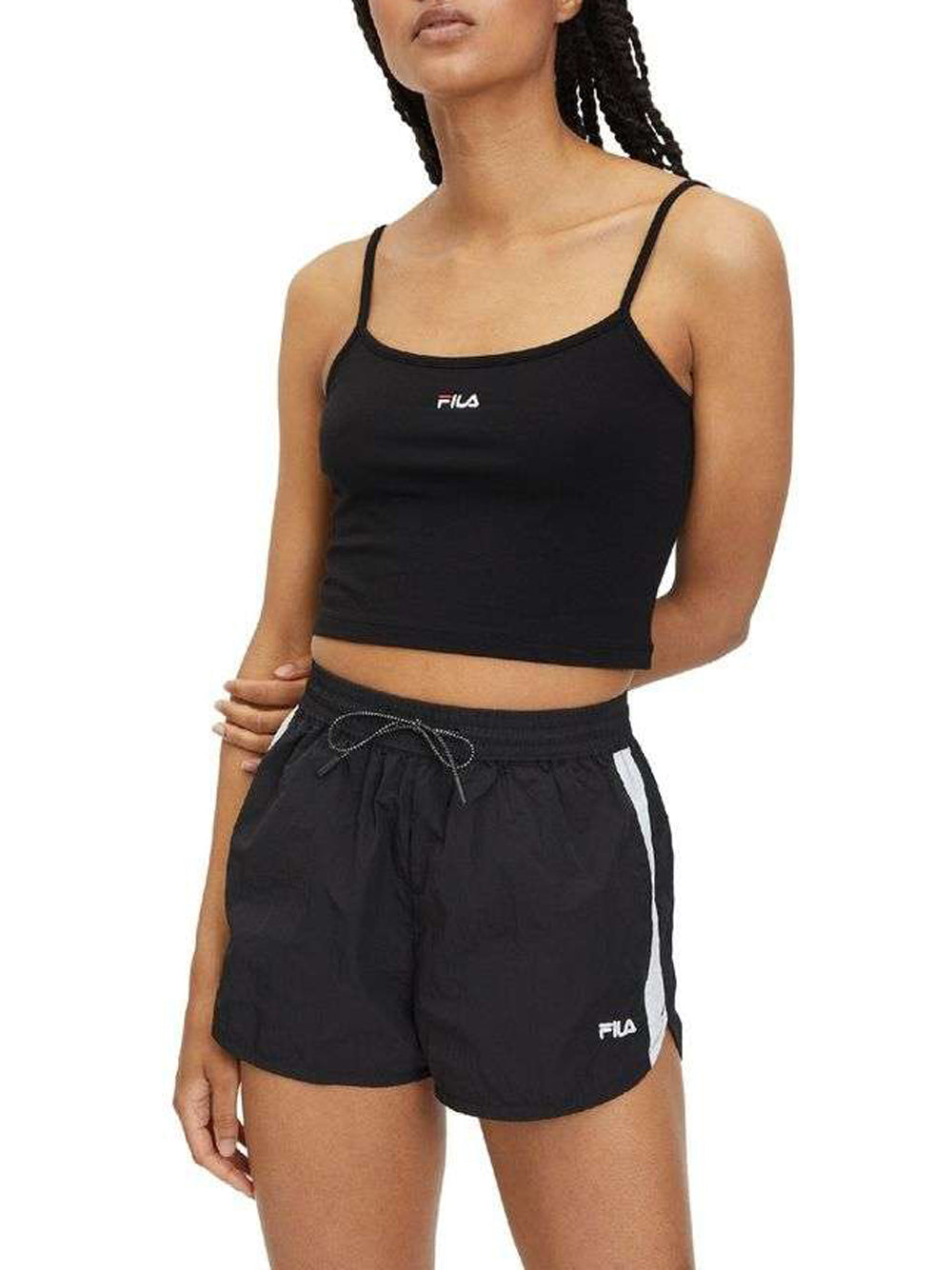 Top Fila Loni Cropped da Donna - Nero