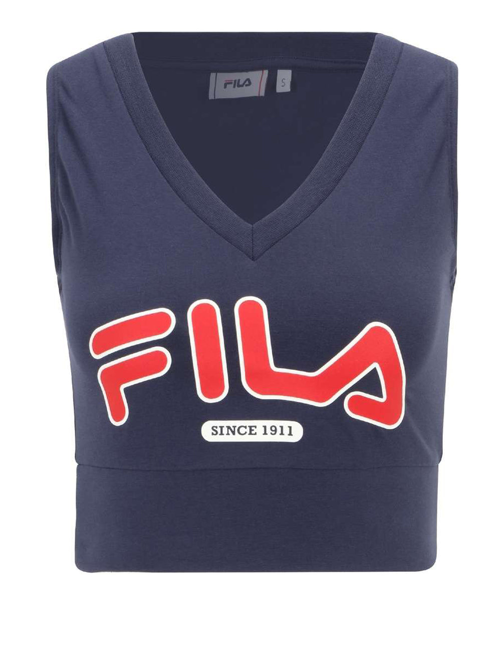 Canotta Fila Laixi Cropped V-Neck da Donna - Blu