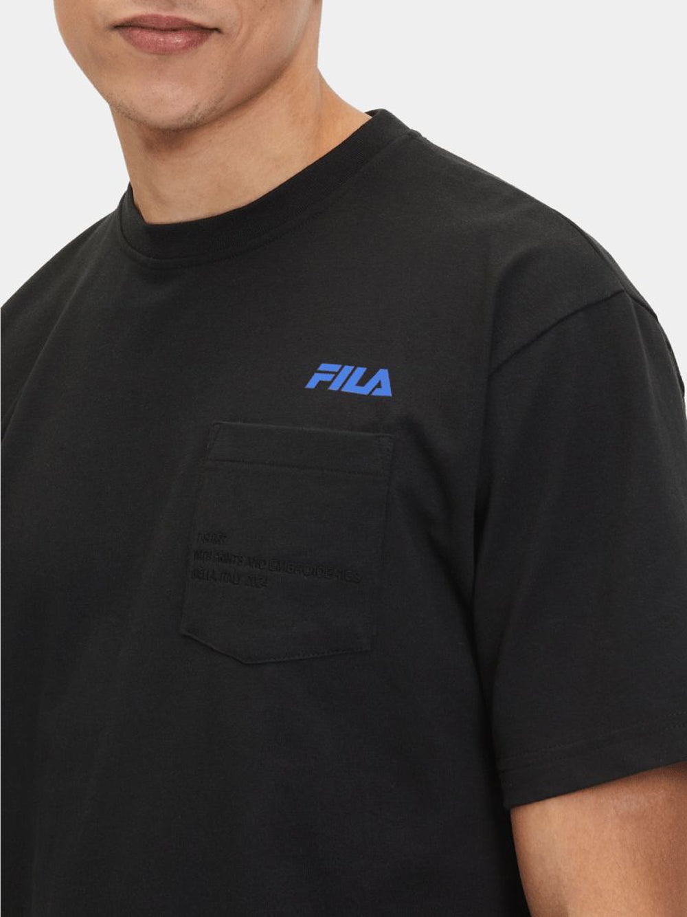 T-shirt Fila Chest Pocket Unisex - Nero