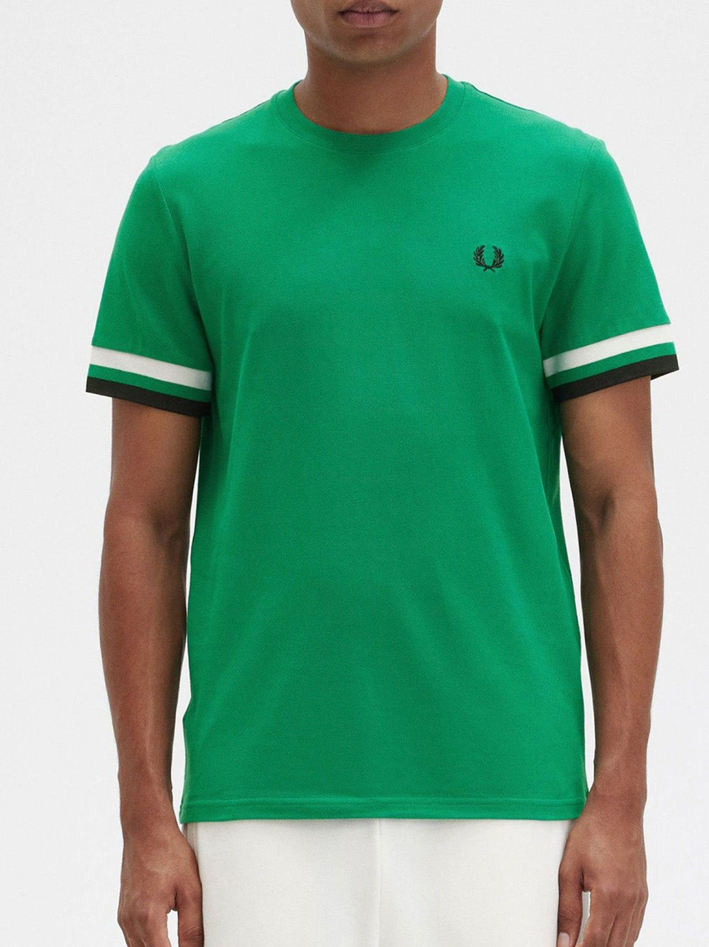 T-shirt Fred Perry Bold Tipped Pique da Uomo - Verde