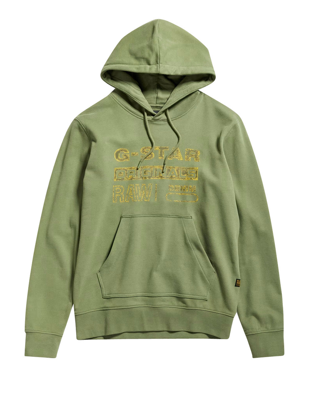 Felpa Cappuccio G-star Distressed da Uomo - Verde