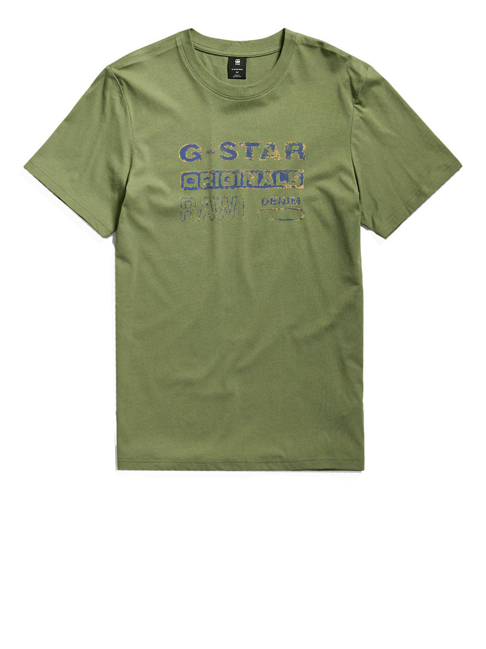 T-shirt G-star Distressed Originals Slim da Uomo - Verde