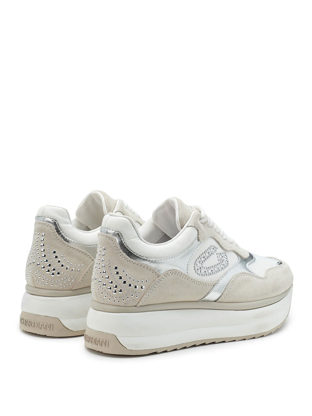 Sneakers Guardiani Louise 4300 Low Suede da Donna - Bianco