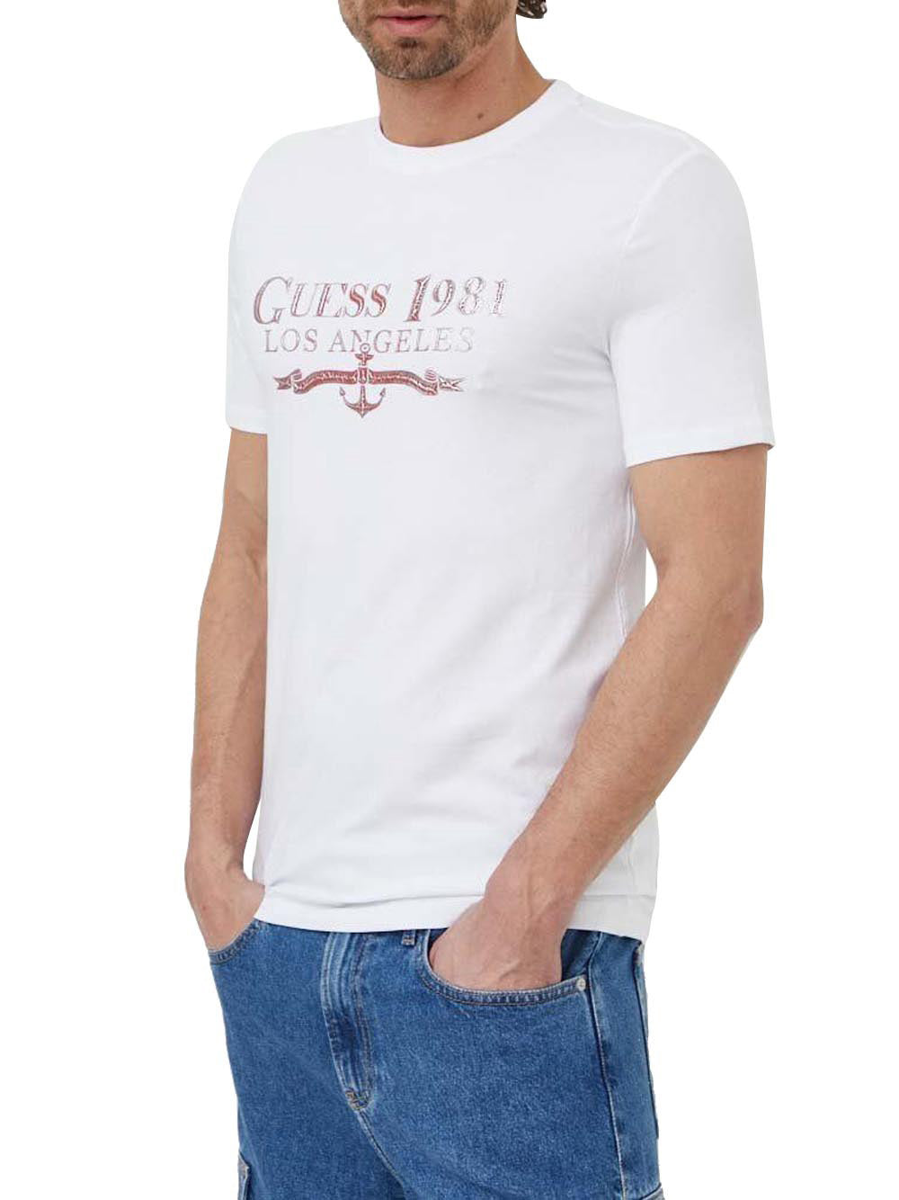 T-shirt Guess 1981 da Uomo - Bianco