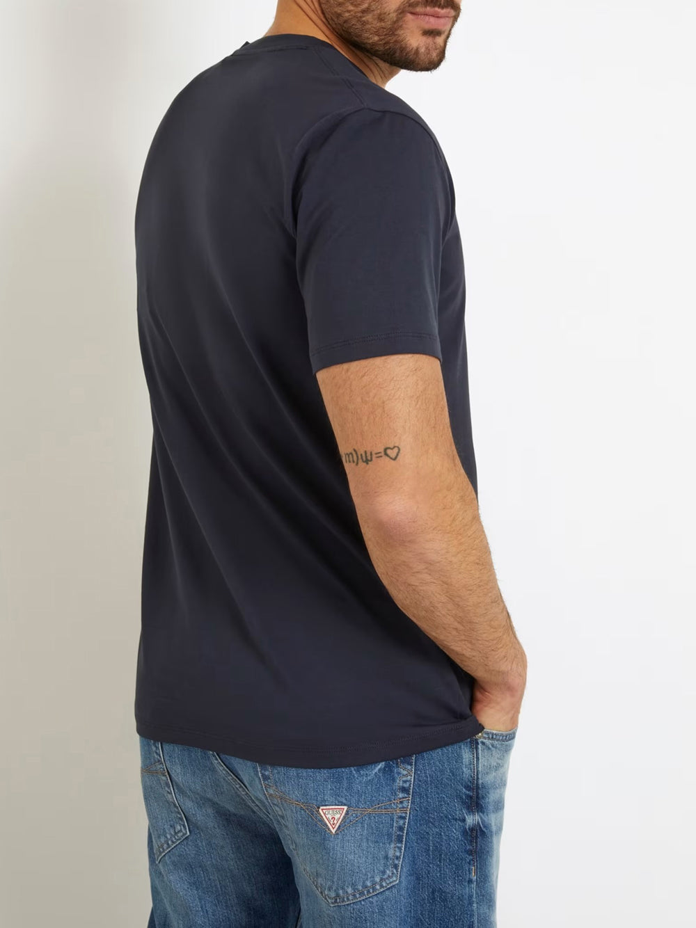 T-shirt Guess Basic Pima da Uomo - Blu