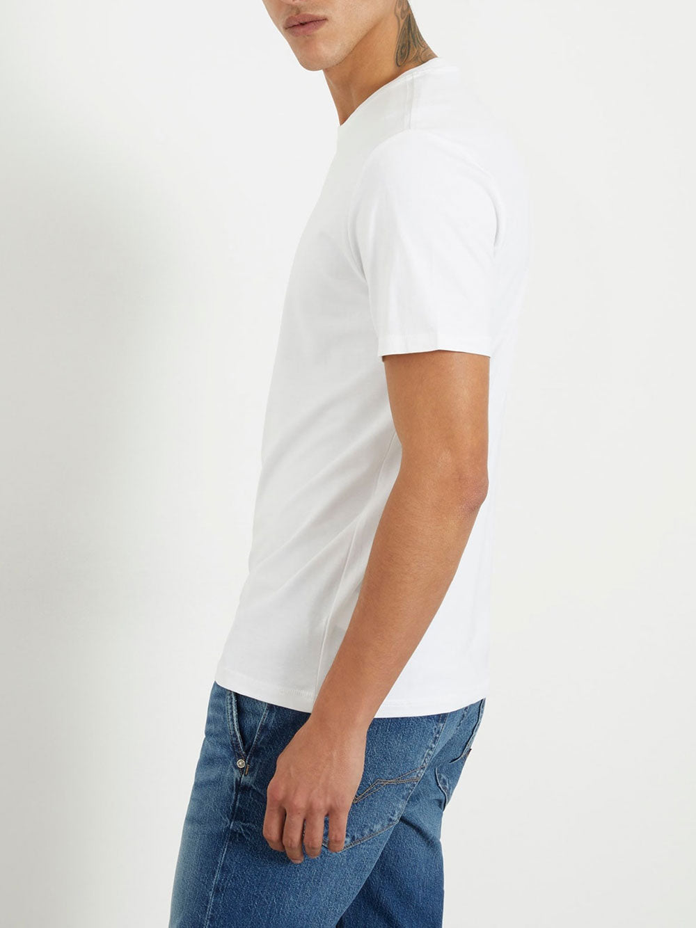 T-shirt Guess Box Crack Logo da Uomo - Bianco