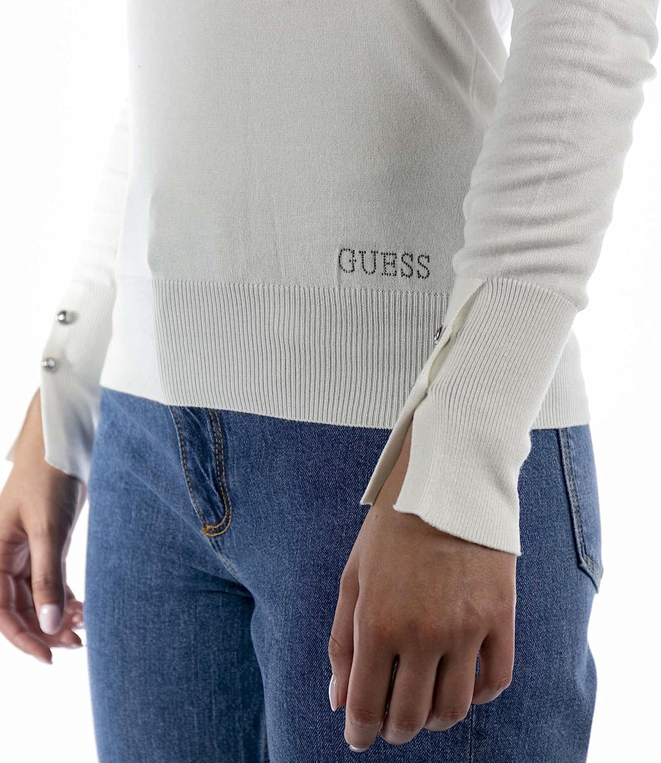 Guess Maglia Donna Mod. W2YR30 Z2V62 G012 Panna Avorio