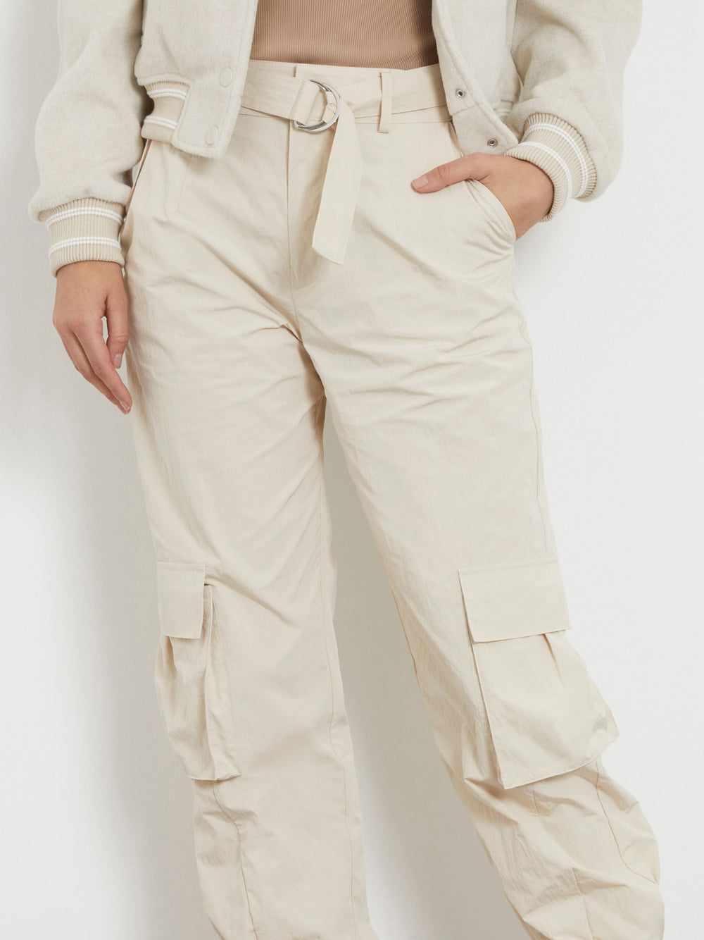 Pantalone Cargo Guess Riko da Donna - Beige