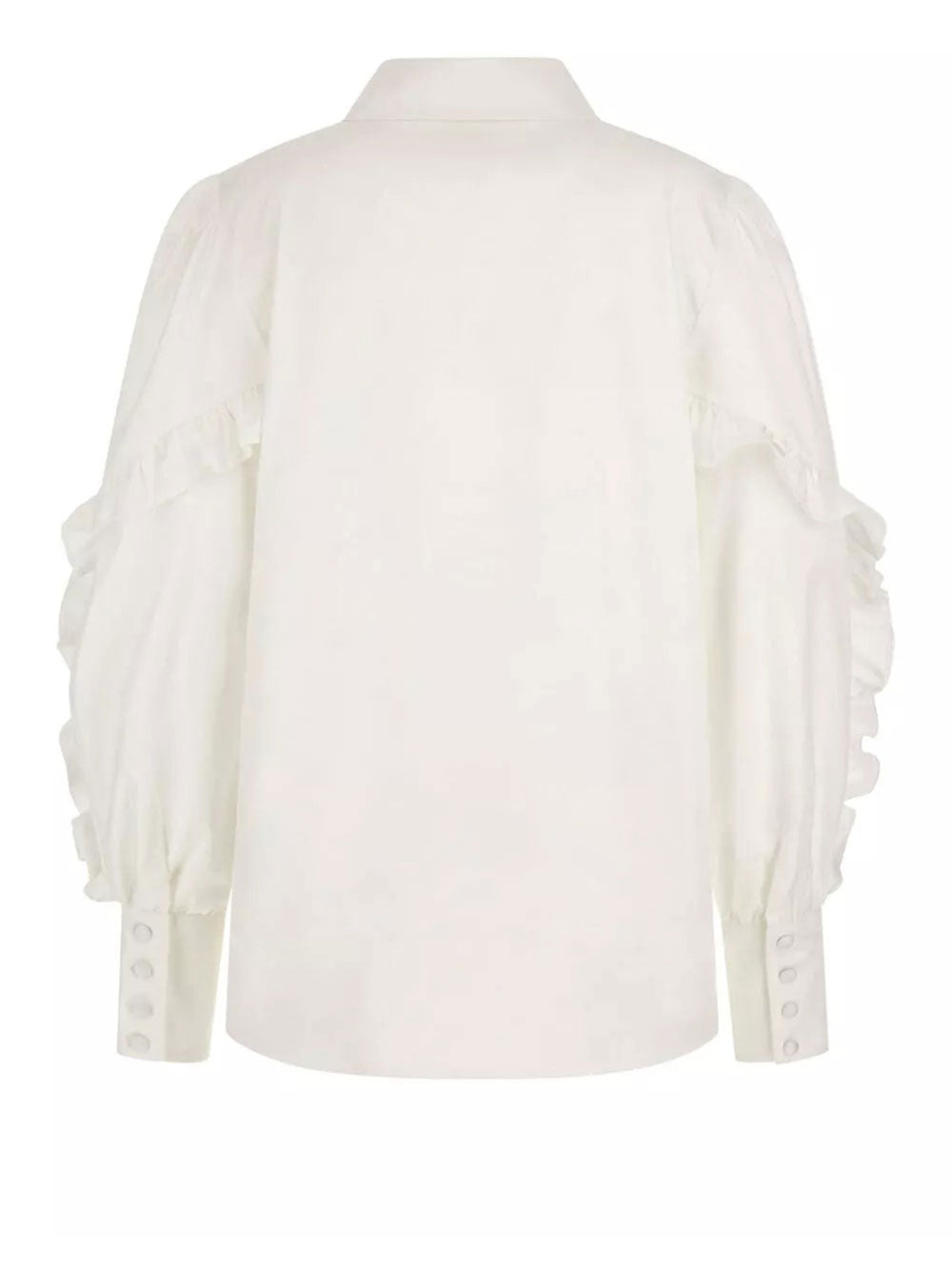 Blusa Guess Sophia Ruffle da Donna - Bianco