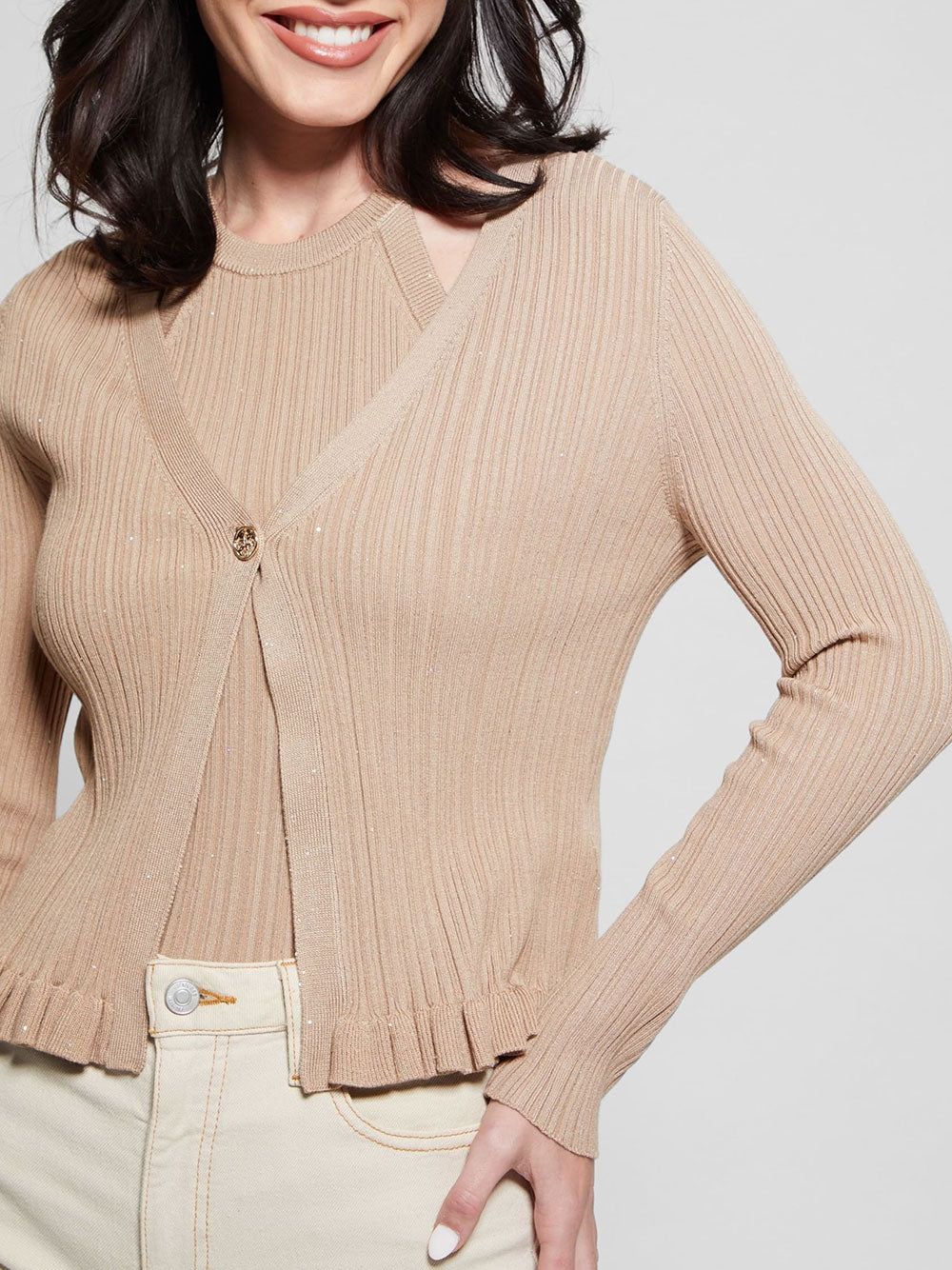 Cardigan Guess Estelle da Donna - Beige