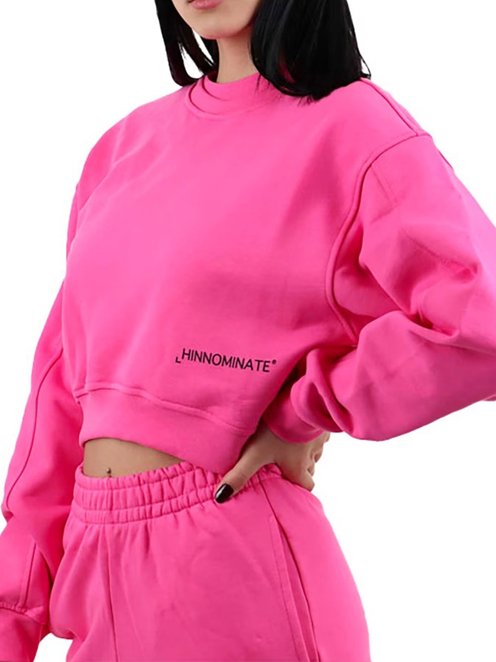 Felpa Hinnominate Crop da Donna - Fuxia Fucsia