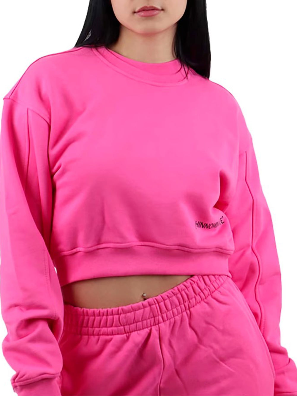 Felpa Hinnominate Crop da Donna - Fuxia Fucsia