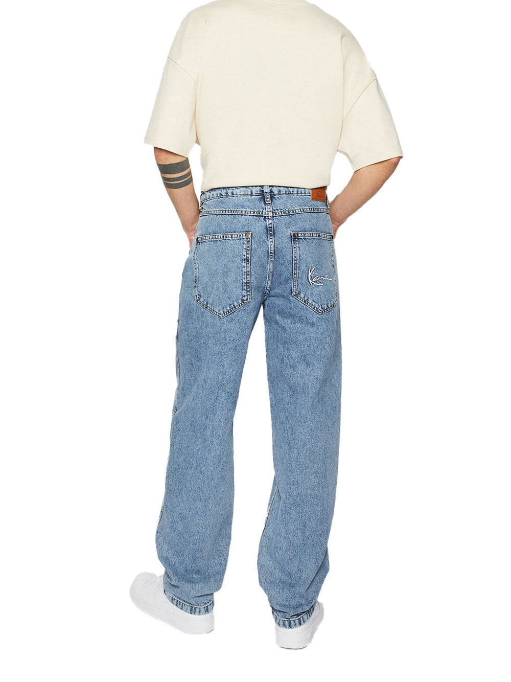 Jeans Tapered Karl Kani Small Signature da Uomo - Denim