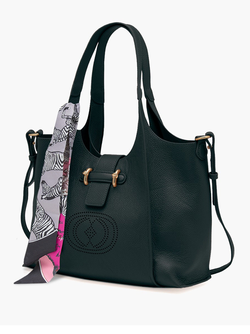 Borsa Shopper La Carrie Drilled Logo da Donna - Nero