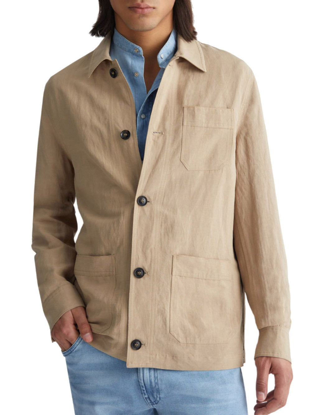 Giubbino Liu Jo Overshirt Workerlino da Uomo - Beige