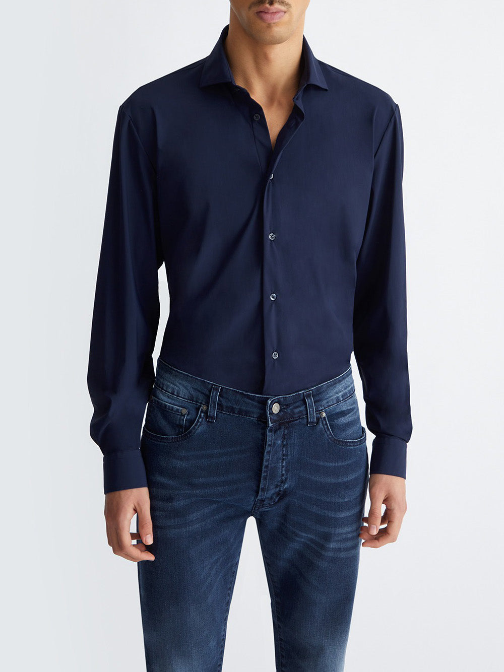 Camicia Liu Jo Slim Superstretch Comflong da Uomo - Blu