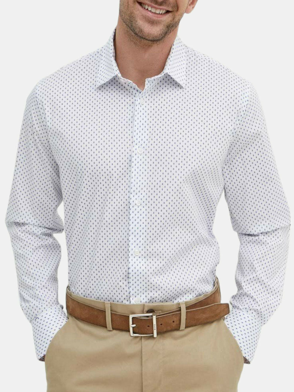 Camicia Casual Liu Jo Slim Milanorumble da Uomo - Bianco Blu