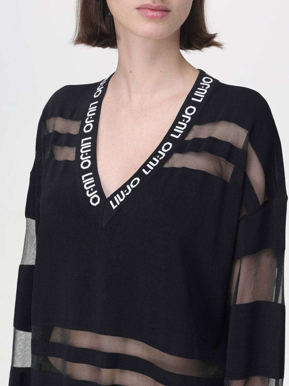 Maglia Liu Jo Logo Jacquard da Donna - Nero