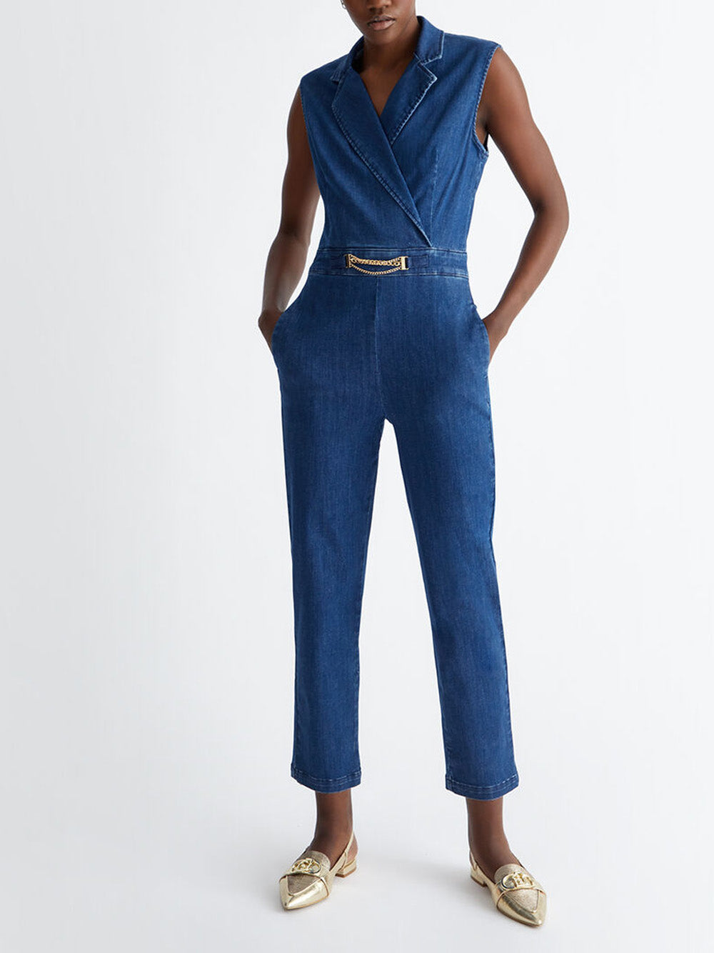 Jumpsuit Liu Jo Back Cut Out da Donna - Denim