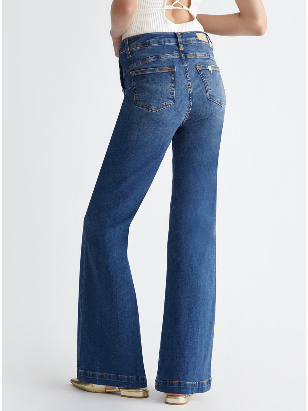 Jeans a Zampa Liu Jo Flare HW Jewel da Donna - Denim