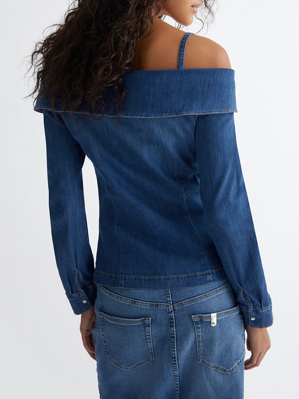 Camicia Jeans Liu Jo Boat Neck da Donna - Denim