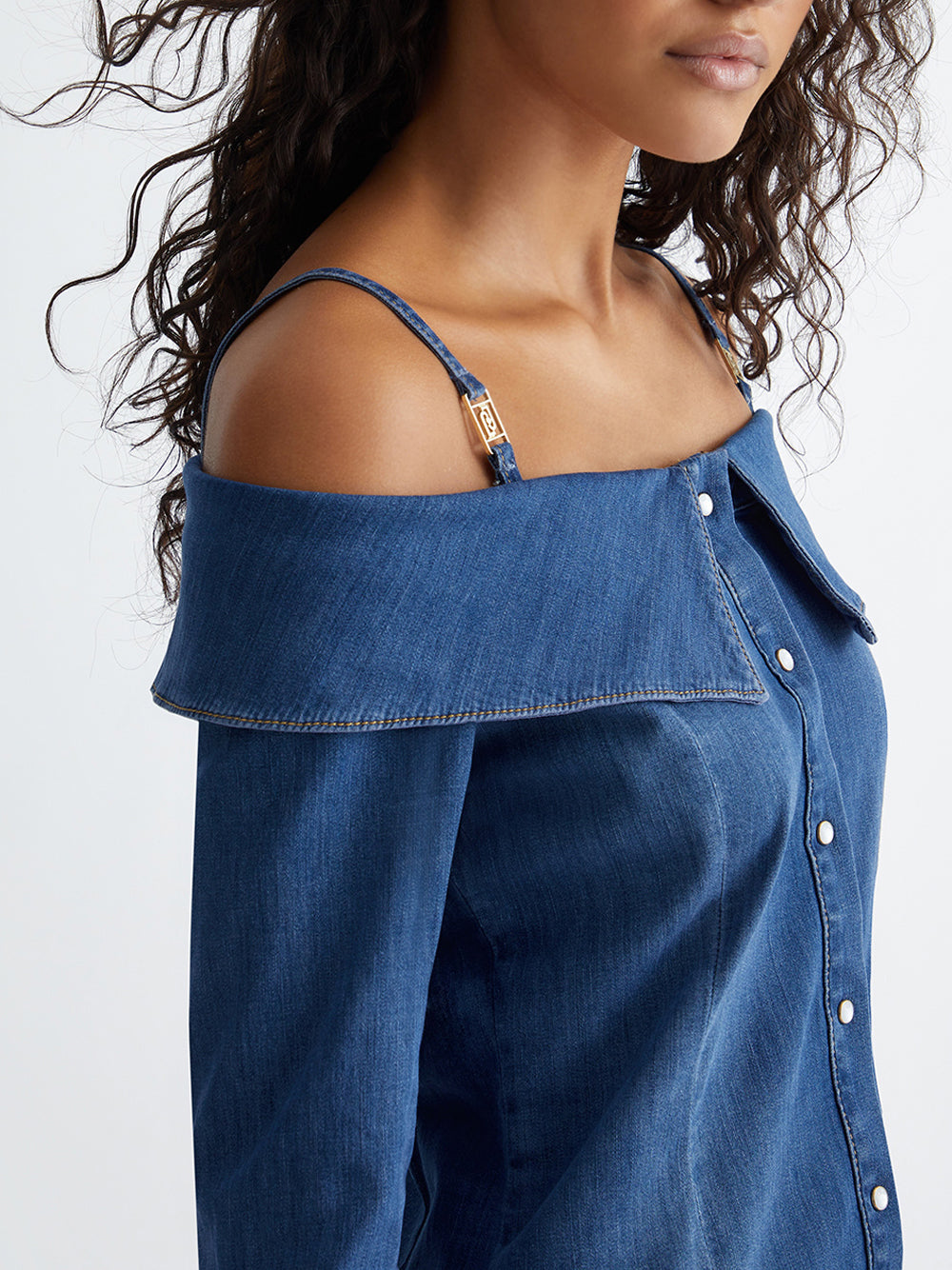 Camicia Jeans Liu Jo Boat Neck da Donna - Denim