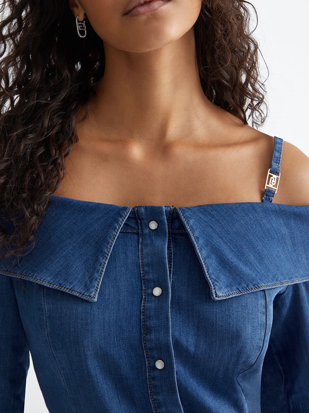 Camicia Jeans Liu Jo Boat Neck da Donna - Denim