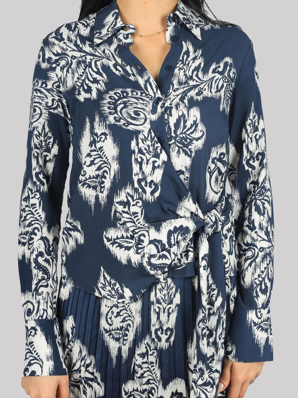 Camicia Liu Jo Knot Viscosa da Donna - Blu