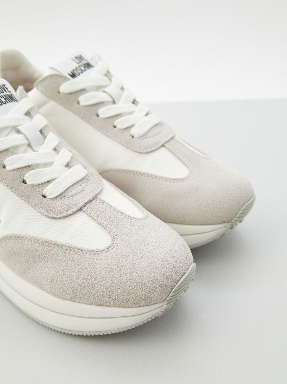 Sneakers Love Moschino Run40 Mix da Donna - Bianco