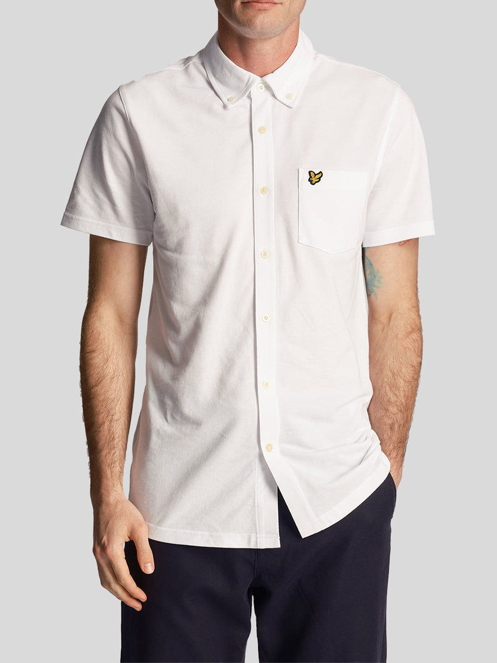 Lyle & Scott Camicia Lyle &amp; Scott Pique da Uomo - Bianco