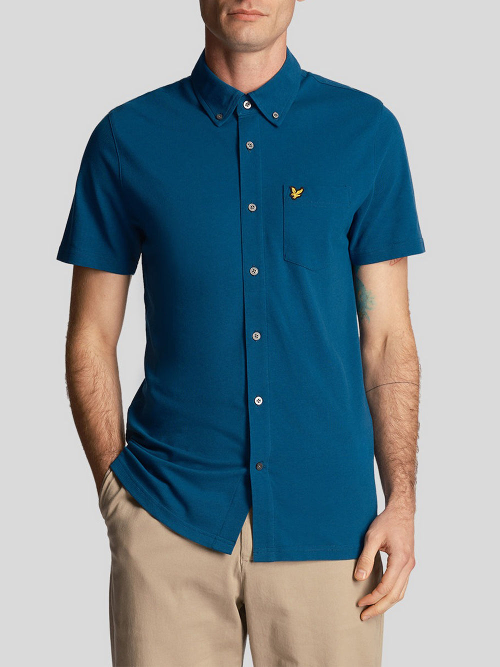 Lyle & Scott Camicia Lyle &amp; Scott Pique da Uomo - Blu