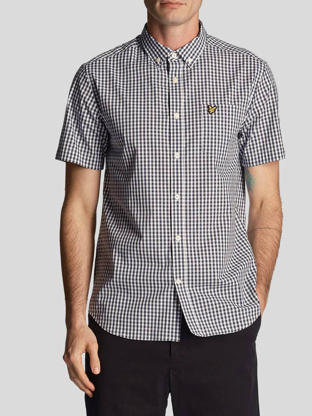 Lyle & Scott Camicia Lyle &amp; Scott Slim Fit Gingham da Uomo - Blu